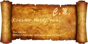 Czeider Melánia névjegykártya